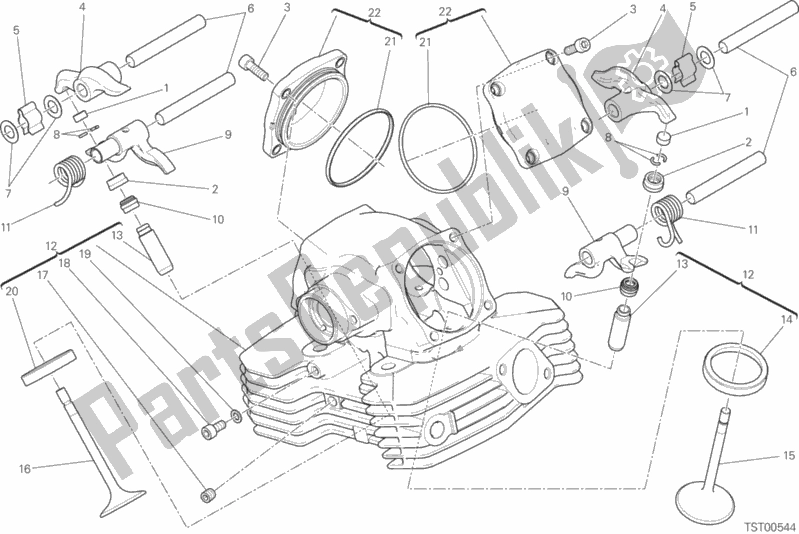 All parts for the Vertical Head of the Ducati Scrambler Urban Enduro Thailand USA 803 2015